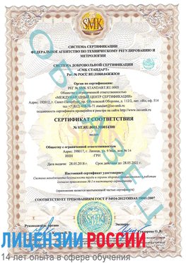 Образец сертификата соответствия Новый Уренгой Сертификат OHSAS 18001